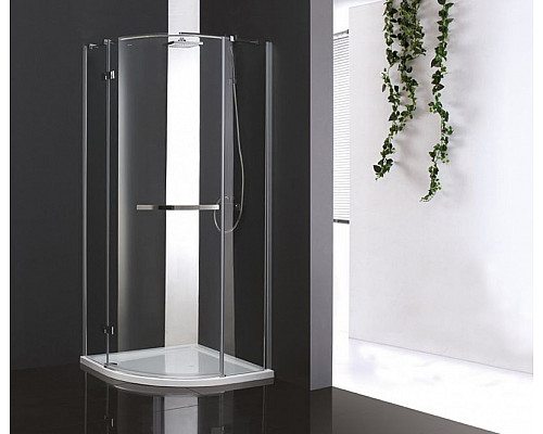 Купить Душевой уголок Cezares Bergamo R-1 Arco 100x100 BERGAMO-W-R-1-100-ARCO-C-Cr-L-IV IV профиль Хром стекло прозрачное в магазине сантехники Santeh-Crystal.ru