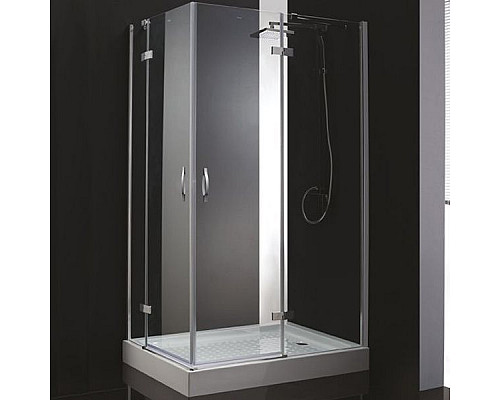 Приобрести Душевой уголок Cezares BERGAMO-W-AH-2-100/90-C-Cr-L профиль Хром стекло прозрачное в магазине сантехники Santeh-Crystal.ru
