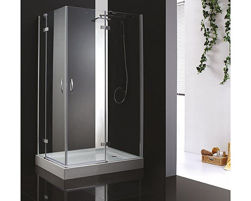 Приобрести Душевой уголок Cezares BERGAMO-W-AH-2-100/90-C-Cr-L профиль Хром стекло прозрачное в магазине сантехники Santeh-Crystal.ru