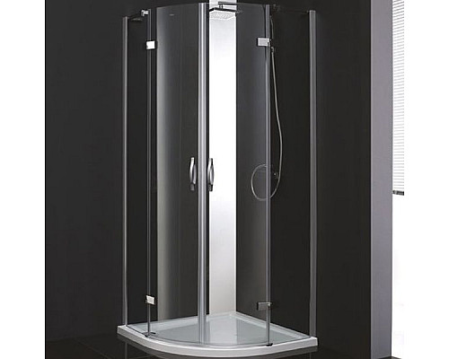Заказать Душевой уголок Cezares Bergamo R-2 Arco 100x100 BERGAMO-W-R-2-100-ARCO-C-Cr-IV IV профиль Хром стекло прозрачное в магазине сантехники Santeh-Crystal.ru