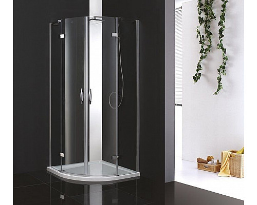 Заказать Душевой уголок Cezares Bergamo R-2 Arco 100x100 BERGAMO-W-R-2-100-ARCO-C-Cr-IV IV профиль Хром стекло прозрачное в магазине сантехники Santeh-Crystal.ru