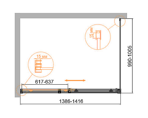 Приобрести Душевой уголок Cezares Duet Soft-М 140x100 DUET SOFT-M-AH-1-140/100-C-Cr профиль Хром стекло прозрачное в магазине сантехники Santeh-Crystal.ru