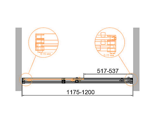 Приобрести Душевая дверь Cezares Duet Soft-M 120 DUET SOFT-M-BF-1-120-C-Cr профиль Хром стекло прозрачное в магазине сантехники Santeh-Crystal.ru