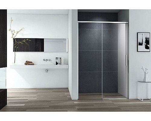 Купить Душевая дверь Cezares Duet Soft-М 150 DUET SOFT-M-BF-1-150-C-Cr профиль Хром стекло прозрачное в магазине сантехники Santeh-Crystal.ru