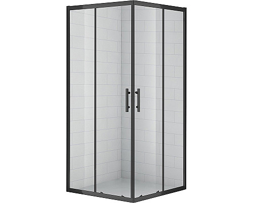 Душевой уголок Cezares Eco 90x90 ECO-O-A-2 профиль Черный стекло прозрачное