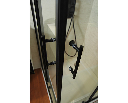 Душевой уголок Cezares Eco 90x90 ECO-O-A-2 профиль Черный стекло прозрачное