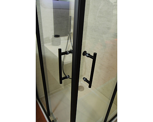 Душевой уголок Cezares Eco 90x90 ECO-O-A-2 профиль Черный стекло прозрачное