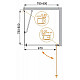 Купить Душевой уголок Cezares Elena 80x80 R ELENA-W-A-1-80-P-Cr-R профиль Хром стекло рифленое в магазине сантехники Santeh-Crystal.ru