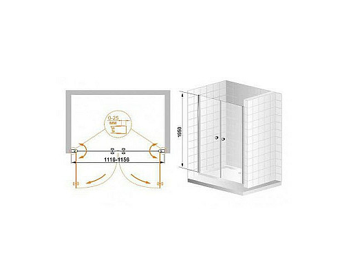 Santeh-Crystal.ru: Душевая дверь Cezares Elena 115 ELENA-W-B-2-115-P-Cr профиль Хром стекло рифленое Заказать Душевая дверь Cezares Elena 115 ELENA-W-B-2-115-P-Cr профиль Хром стекло рифленое в магазине сантехники Santeh-Crystal.ru