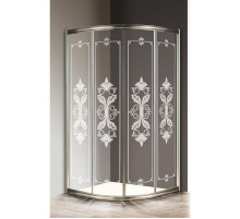 Душевой уголок Cezares Giubileo R2 100x100 GIUBILEO-R-2-100-SCORREVOLE-CP-St профиль Сатин стекло прозрачное с рисунком
