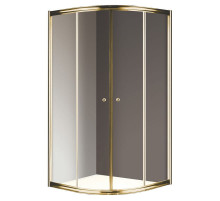 Душевой уголок Cezares Giubileo R2 90x90 GIUBILEO-R-2-90-SCORREVOLE-C-G профиль Золото стекло прозрачное