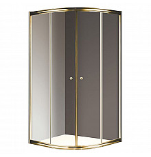 Душевой уголок Cezares Giubileo R2 90x90 GIUBILEO-R-2-90-SCORREVOLE-C-G профиль Золото стекло прозрачное