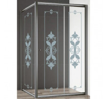 Душевой уголок Cezares GIUBILEO-AH-1-120/90-SCORREVOLE-CP-Cr стекло прозрачное с матовым принтом профиль Хром