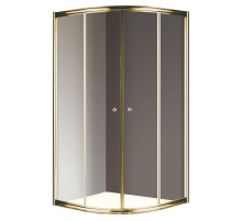 Душевой уголок Cezares Giubileo R2 80x80 GIUBILEO-R-2-80-SCORREVOLE-C-G прозрачное стекло профиль Золото