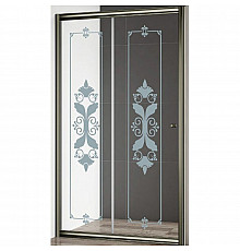 Душевая дверь Cezares Giubileo 120 GIUBILEO-BF-1-120-CP-Br профиль Бронза стекло прозрачное с матовым принтом