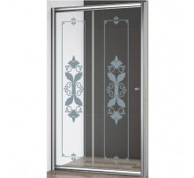 Душевая дверь Cezares Giubileo BF 120 профиль Хром стекло прозрачное с матовым принтом