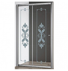 Душевая дверь Cezares Giubileo BF 120 профиль Хром стекло прозрачное с матовым принтом