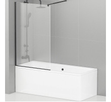 Шторка на ванну Cezares Liberta 90 LIBERTA-V-1-90/155-C-NERO профиль Черный матовый стекло прозрачное