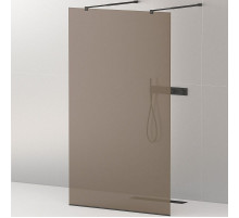 Душевая перегородка Cezares Liberta 80 LIBERTA-L-2-80-BR-NERO профиль Черный матовый стекло бронзовое