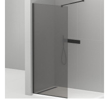 Душевая перегородка Cezares Liberta 100 LIBERTA-L-1-100-GR-NERO профиль Черный матовый стекло серое