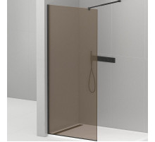 Душевая перегородка Cezares Liberta 110 LIBERTA-L-1-110-BR-NERO профиль Черный матовый стекло бронзовое