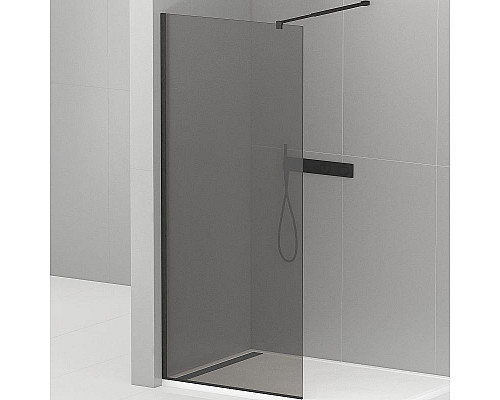 Santeh-Crystal.ru: Душевая перегородка Cezares Liberta 80 LIBERTA-L-1-80-GR-NERO профиль Черный матовый стекло серое Купить Душевая перегородка Cezares Liberta 80 LIBERTA-L-1-80-GR-NERO профиль Черный матовый стекло серое в магазине сантехники Santeh-Crystal.ru