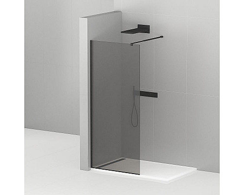 Santeh-Crystal.ru: Душевая перегородка Cezares Liberta 80 LIBERTA-L-1-80-GR-NERO профиль Черный матовый стекло серое Купить Душевая перегородка Cezares Liberta 80 LIBERTA-L-1-80-GR-NERO профиль Черный матовый стекло серое в магазине сантехники Santeh-Crystal.ru