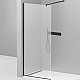 Купить Душевая перегородка Cezares Liberta 120 LIBERTA-L-1-120-C-NERO профиль Черный матовый стекло прозрачное в магазине сантехники Santeh-Crystal.ru