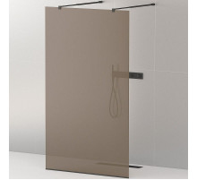 Душевая перегородка Cezares Liberta 100 LIBERTA-L-2-100-BR-NERO профиль Черный матовый стекло бронзовое