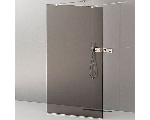 Купить Душевая перегородка Cezares Liberta 110 LIBERTA-L-2-110-120-GR-Cr профиль Хром стекло серое в магазине сантехники Santeh-Crystal.ru