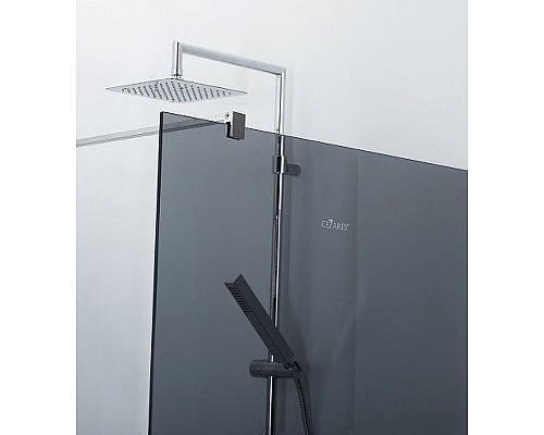 Купить Душевая перегородка Cezares Liberta 110 LIBERTA-L-2-110-120-GR-Cr профиль Хром стекло серое в магазине сантехники Santeh-Crystal.ru