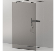 Душевая перегородка Cezares Liberta 120 LIBERTA-L-2-120-GR-NERO профиль Черный матовый стекло серое