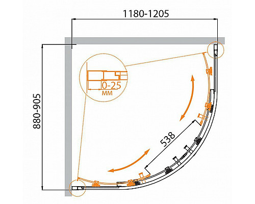 Приобрести Душевой уголок Cezares Molveno 120х90 MOLVENO-RH-2-120/90-C-Cr-IV профиль Хром стекло прозрачное в магазине сантехники Santeh-Crystal.ru