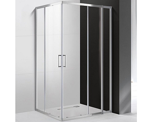 Купить Душевой уголок Cezares Molveno AH-21 110х90 MOLVENO-AH-21-90+20-C-Cr-IV профиль Хром стекло прозрачное в магазине сантехники Santeh-Crystal.ru