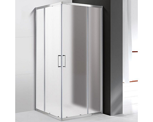 Купить Душевой уголок Cezares Molveno A-2 100х100 MOLVENO-A-2-100-P-Cr профиль Хром стекло рифленое в магазине сантехники Santeh-Crystal.ru