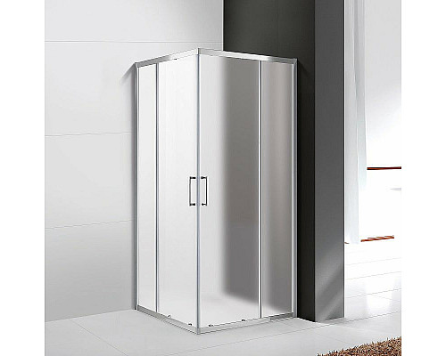 Купить Душевой уголок Cezares Molveno 90х90 MOLVENO-A-2-90-P-Cr профиль Хром стекло рифленое в магазине сантехники Santeh-Crystal.ru