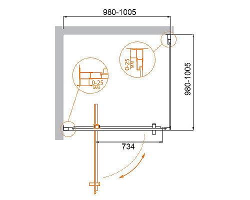 Приобрести Душевой уголок Cezares Molveno 100x100 MOLVENO-A-1-100-C-Cr-IV профиль Хром стекло прозрачное в магазине сантехники Santeh-Crystal.ru