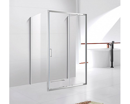 Купить Душевой уголок Cezares Molveno 130x80 MOLVENO-AH-12-130/80-C-Cr-IV профиль Хром стекло прозрачное в магазине сантехники Santeh-Crystal.ru