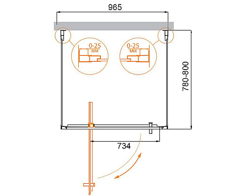 Купить Душевой уголок Cezares Molveno 100x80 MOLVENO-BA2-100/80-C-Cr-IV профиль Хром стекло прозрачное в магазине сантехники Santeh-Crystal.ru