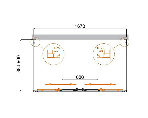 Душевой уголок Cezares Molveno 170x90 MOLVENO-AH-22-170/90-P-Cr профиль Хром стекло рифленое