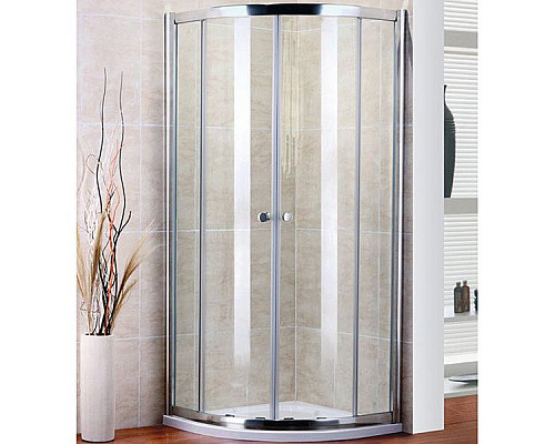 Купить Душевой уголок Cezares Pratico R-2 90x90 PRATICO-R-2-90-C-Cr профиль Хром стекло прозрачное в магазине сантехники Santeh-Crystal.ru