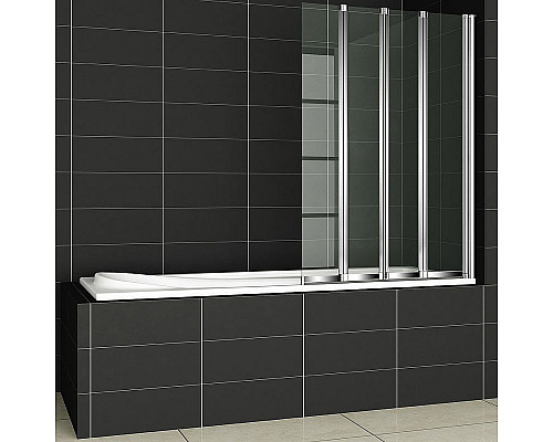 Купить Шторка на ванну Cezares Pratico 100 PRATICO-V-4-100/140-C-Cr профиль Хром стекло прозрачное в магазине сантехники Santeh-Crystal.ru