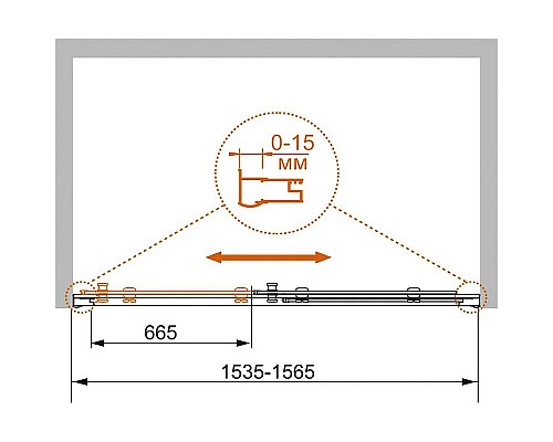 Купить Душевая дверь Cezares Pratico 155 PRATICO-BF-1-155-C-Cr профиль Хром стекло прозрачное в магазине сантехники Santeh-Crystal.ru