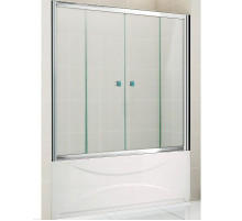 Шторка на ванну Cezares Pratico 170 PRATICO-VF-2-170/140-P-Cr профиль Хром стекло рифленое