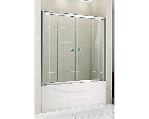 Заказать Шторка на ванну Cezares Pratico 170 PRATICO-VF-2-170/140-P-Cr профиль Хром стекло рифленое в магазине сантехники Santeh-Crystal.ru
