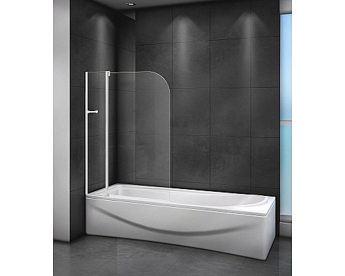 Заказать Шторка на ванну Cezares Relax 100 RELAX-V-11-100/140-C-Bi профиль Серый стекло прозрачное в магазине сантехники Santeh-Crystal.ru