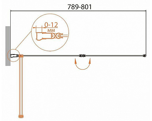 Купить Шторка на ванну Cezares Relax 80 RELAX-V-2-80/140-C-Bi профиль Серый стекло прозрачное в магазине сантехники Santeh-Crystal.ru