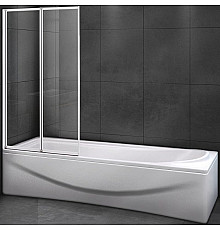 Шторка на ванну Cezares Relax 80 RELAX-V-2-80/140-C-Bi профиль Серый стекло прозрачное