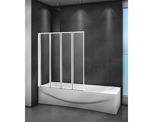 Заказать Шторка на ванну Cezares Relax 100x140 RELAX-V-4-100/140-C-Bi профиль Жемчужно-серый стекло прозрачное в магазине сантехники Santeh-Crystal.ru