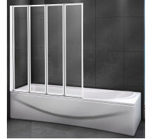 Шторка на ванну Cezares Relax 100x140 RELAX-V-4-100/140-C-Bi профиль Жемчужно-серый стекло прозрачное